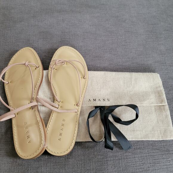 Amanu Women's Brown Mombasa Flat Strappy Leather Sandals Size 38 - Picture 8 of 8